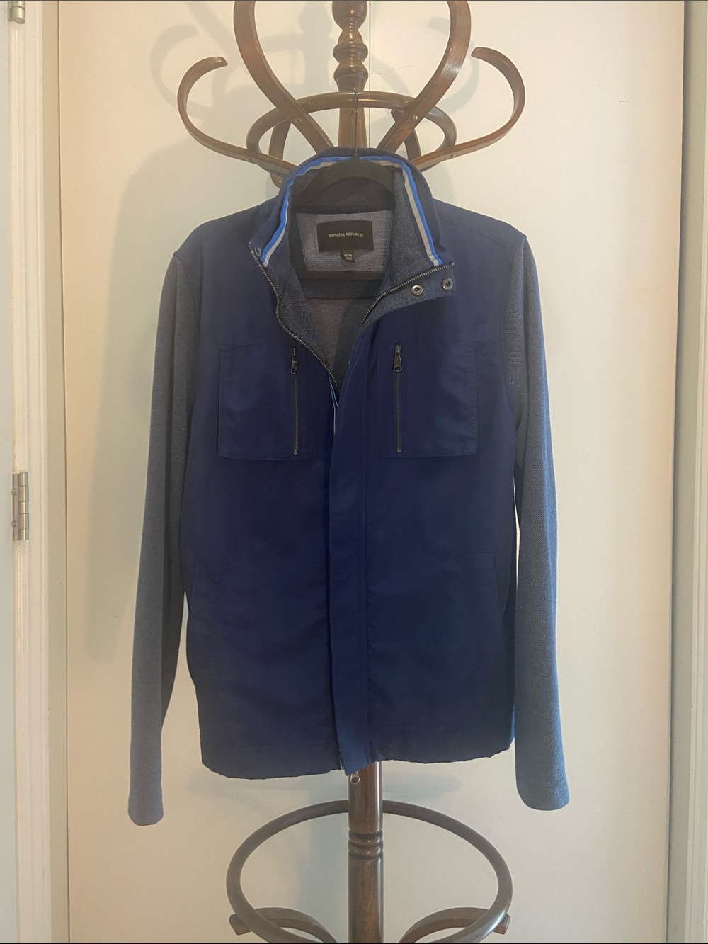 Banana Republic Navy Body with Gray Sleeves Hybrid Field Jacket